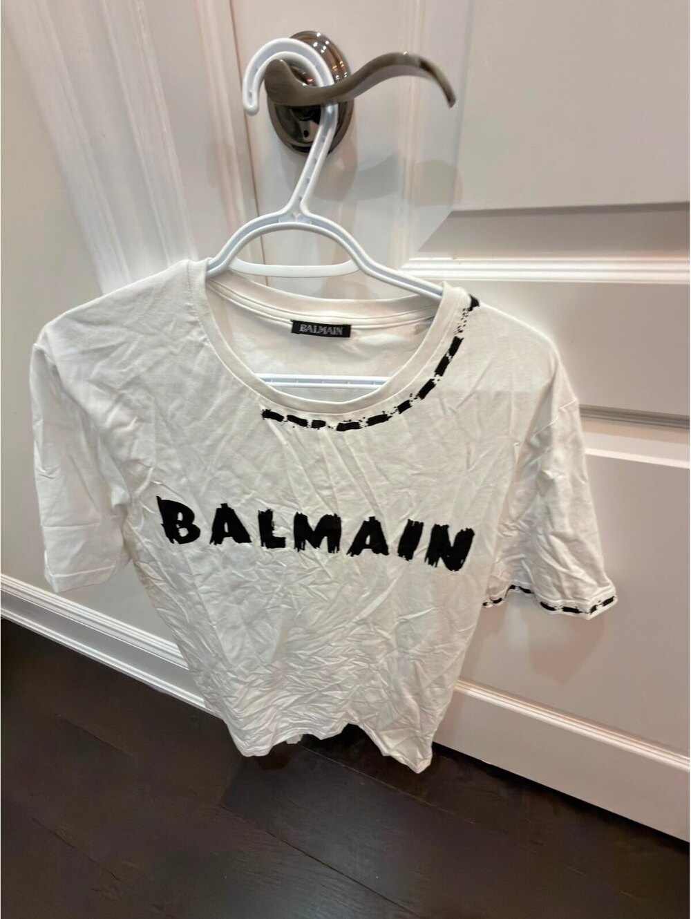 Balmain Men's White Tee-Shirt Size M